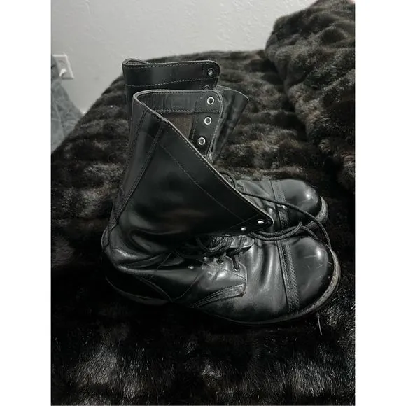 CORCORAN MILITARY USA BLACK LEATHER LACE UP ENGINEER ARMY COMBAT BOOTS 10 eee