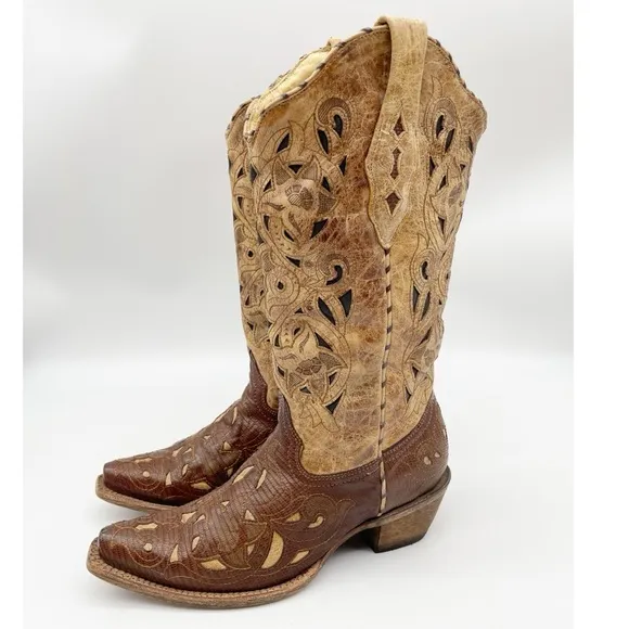 Corral  Leather Brown Tan Boots A1947