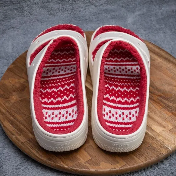 CROCS CLASSIC COZZZY SWEATER SANDAL Holiday Fall Slide Men's Size 13 EUC