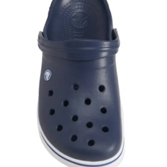 Crocs Classic Slip ons Crocband II Clog Navy Blue White New w tags W7 M5