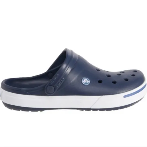 Crocs Classic Slip ons Crocband II Clog Navy Blue White New w tags W7 M5