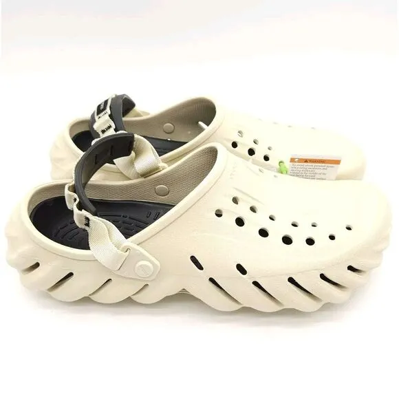 Crocs‎ Echo Clog (Mens Size 13) Slip On Shoes Sandals Bone Black New In Package
