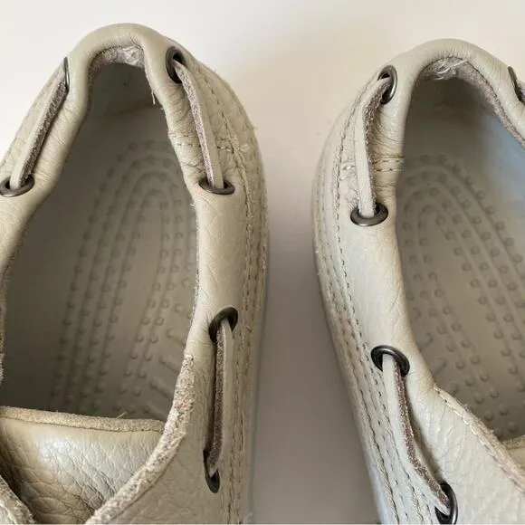 Crocs Islander Pitcrew Gray Boat Shoes size M7 W9