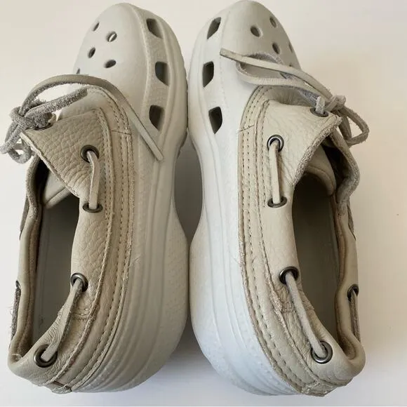 Crocs Islander Pitcrew Gray Boat Shoes size M7 W9