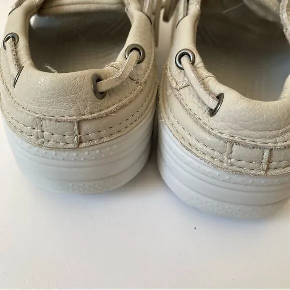 Crocs Islander Pitcrew Gray Boat Shoes size M7 W9