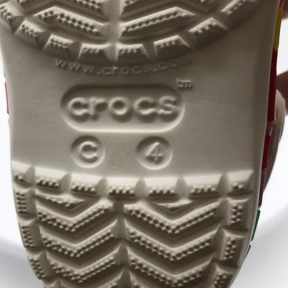 Crocs Kids Classic White Rainbow Clog size C 4 US