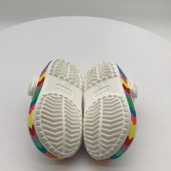 Crocs Kids Classic White Rainbow Clog size C 4 US