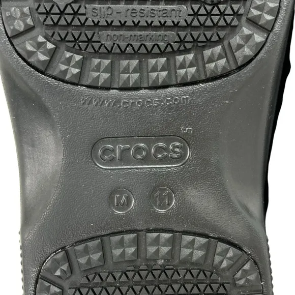 Crocs | Men 11 | Black On The‎ Clock Slip Resistant Work Slip-On Clog Shoes