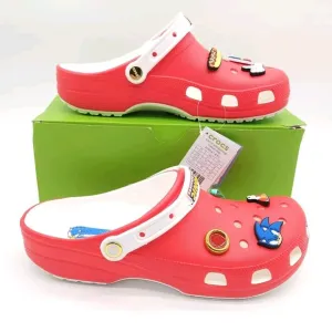 Crocs‎ (Mens Size 11) Sonic The Hedgehog Classic Clogs Shoes Sandals Red Sega