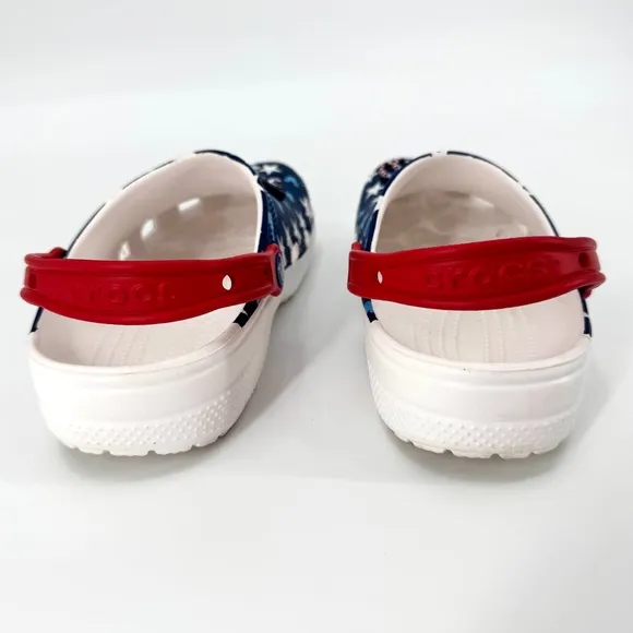 CROCS x Disney Mickey &amp; Minnie Mouse Patriotic Red White Blue Flag Clogs
