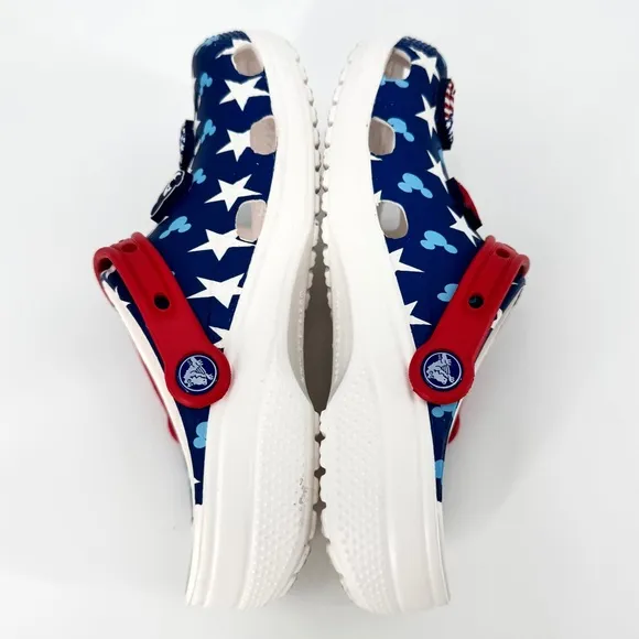 CROCS x Disney Mickey &amp; Minnie Mouse Patriotic Red White Blue Flag Clogs