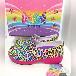 Crocs x Lisa Frank Limited Edition Neria‎ Pro II Clog, NWT,  Size 9