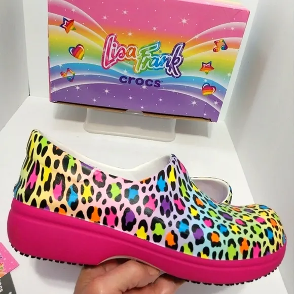 Crocs x Lisa Frank Limited Edition Neria‎ Pro II Clog, NWT,  Size 9
