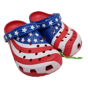 Crocs Women's Classic American Flag Clogs Size 8 NWT