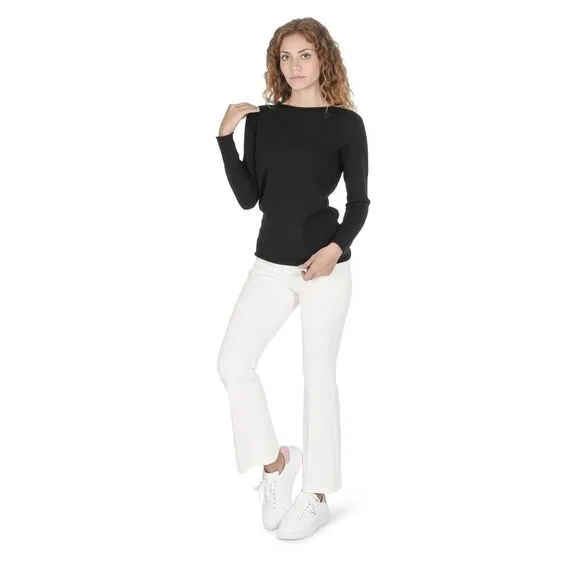 Crown of Edinburgh Cashmere Womens Boat Neck Sweater COE 0025 BLACK