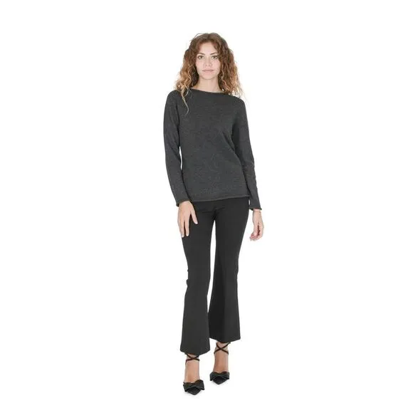 Crown of Edinburgh Cashmere Womens Boat Neck Sweater COE 0025 DARK GREY Dark