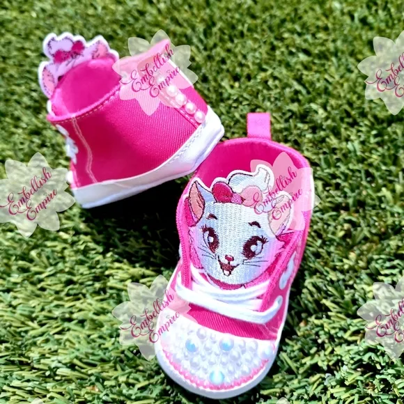 Custom Character Hand Embellished Soft Sole Shoes (Aristocats- Marie)