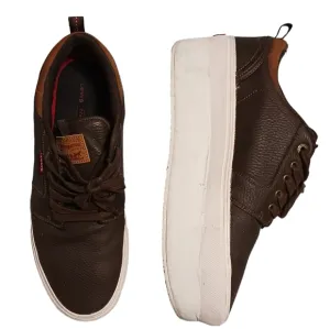 Custom orthopedic shoe left foot 1.5 inch taller men's size 12 US brown lace-up