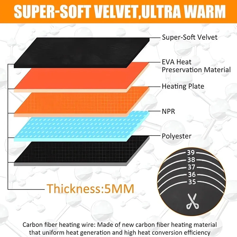 Cuttable USB Heated Shoe Insoles Winter Outdoor  Feet Warm Sock Pad