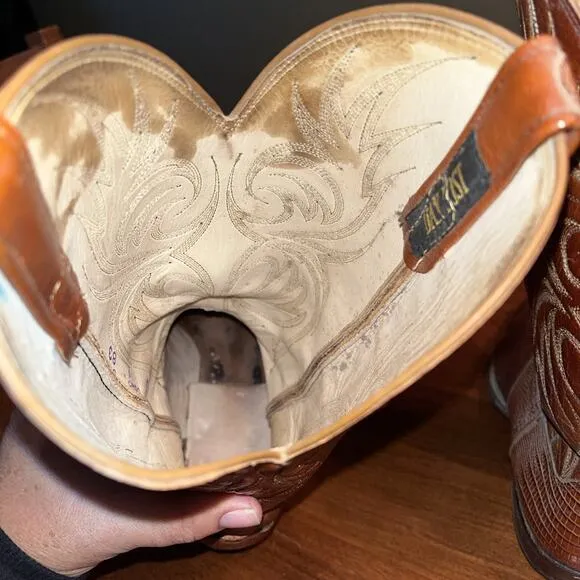 Dan Post 6846 Lizard Western Cowboy Boots 8 1/2 D