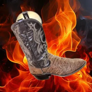 Dan Post Brown Exotic Leather Styling Western Cowboy Boots, Size 9.5