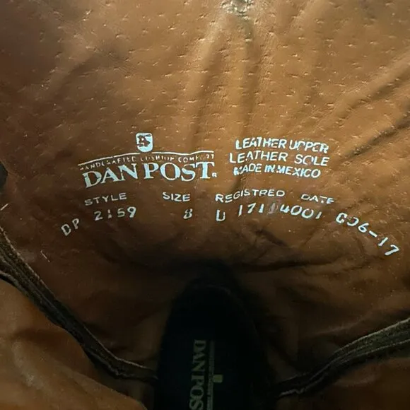 Dan Post Leather distressed Renegade Western boots 8