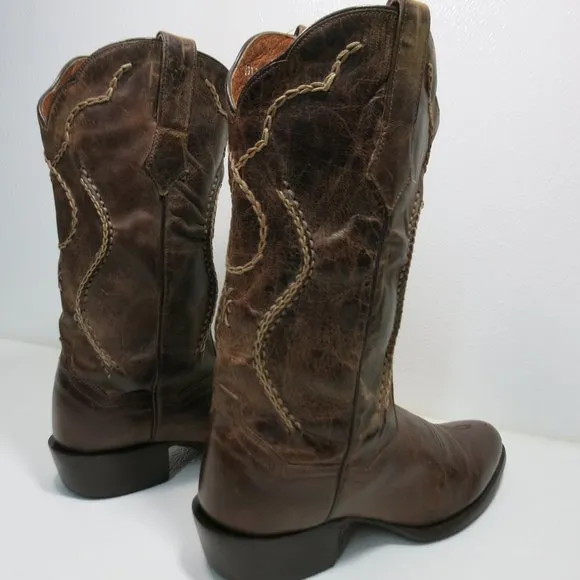 Dan Post Mens Albany Oilled Tan Leather Western Boots Cowboy Footwear Shoes Sz 8