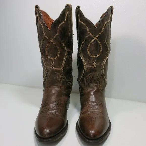 Dan Post Mens Albany Oilled Tan Leather Western Boots Cowboy Footwear Shoes Sz 8