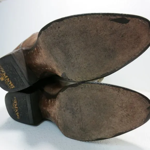 Dan Post Mens Albany Oilled Tan Leather Western Boots Cowboy Footwear Shoes Sz 8