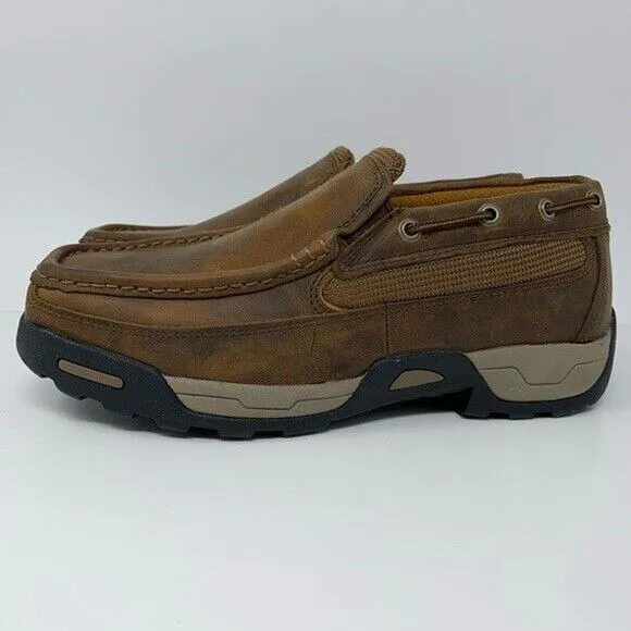 Dan Post Shoes Mens Size 8W Armstrong Brown Leather Moccasin Slip On Work Oxford