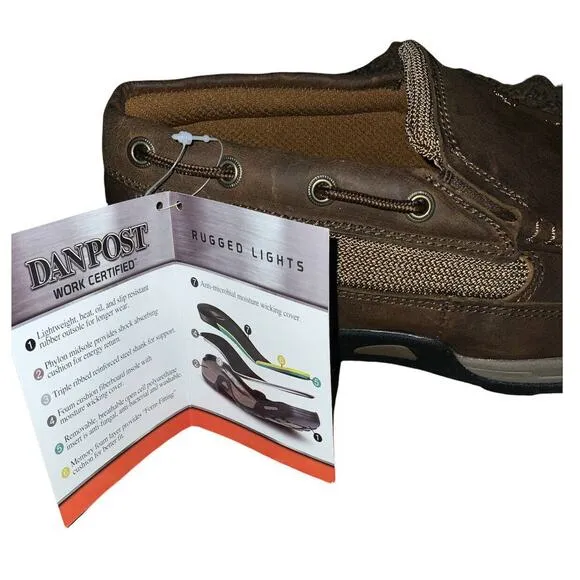 Dan Post Shoes Mens Size 8W Armstrong Brown Leather Moccasin Slip On Work Oxford