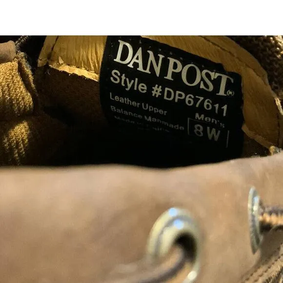 Dan Post Shoes Mens Size 8W Armstrong Brown Leather Moccasin Slip On Work Oxford
