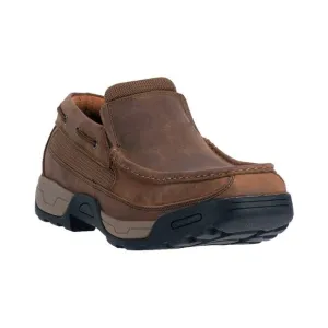 Dan Post Shoes Mens Size 8W Armstrong Brown Leather Moccasin Slip On Work Oxford