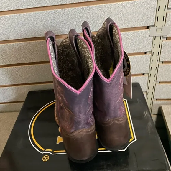 Dan Post Youth Majesty Leather Square Toe Boots DPC3947 Size 5D New NIB Cowgirl