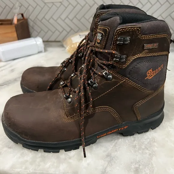 DANNER® CRAFTER 6&quot; BROWN COMPOSITE TOE WATERPROOF WORK BOOTS 12435 - Size 10