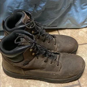 Danner Size 14D Brown and Black High-Top Boots with Suede Finish