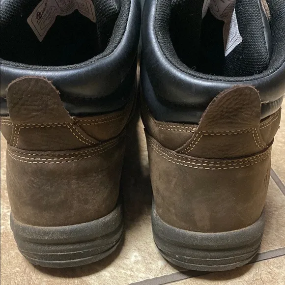 Danner Size 14D Brown and Black High-Top Boots with Suede Finish