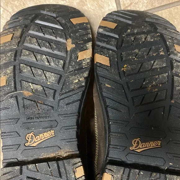 Danner Size 14D Brown and Black High-Top Boots with Suede Finish