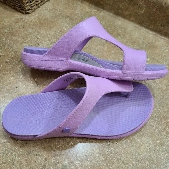 Dansko Krystal Purple Toe Loop Sandal Shoes 41 Size 11 US