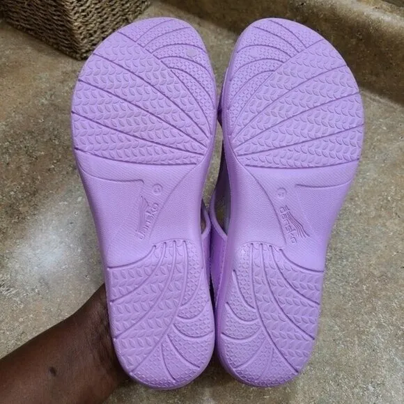 Dansko Krystal Purple Toe Loop Sandal Shoes 41 Size 11 US