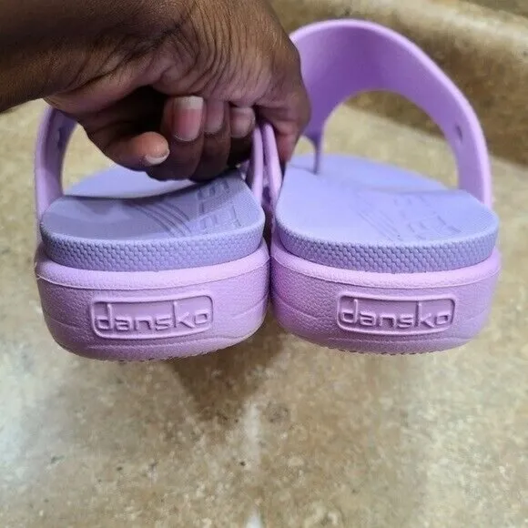 Dansko Krystal Purple Toe Loop Sandal Shoes 41 Size 11 US