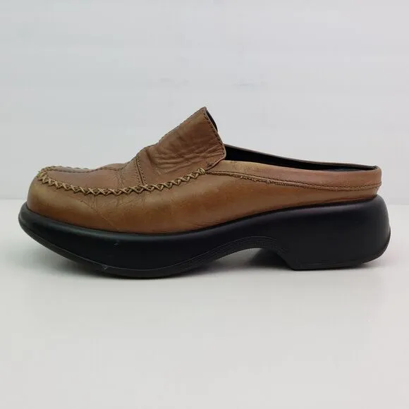 Dansko Madigan Womens Size EU 39 US 8.5-9 Brown Leather Slip On Mule Shoes