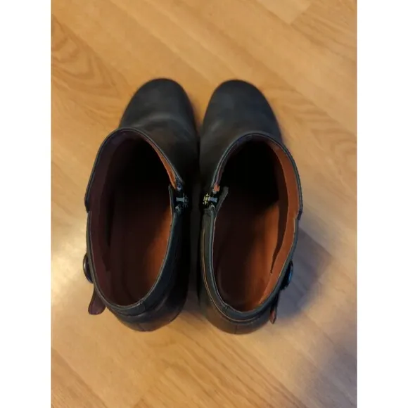 Dansko Perry Bootie Boots Size 40 Black  Leather Block Heel Zipper Comfort