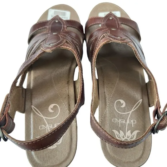 Dansko Sandals EU Size 42 US 11.5 Nina Open Toe Strappy Slingback Brown Leather