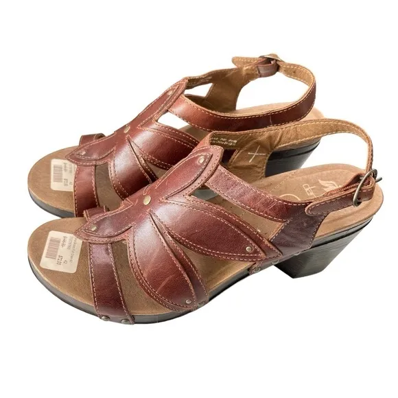 Dansko Sandals EU Size 42 US 11.5 Nina Open Toe Strappy Slingback Brown Leather
