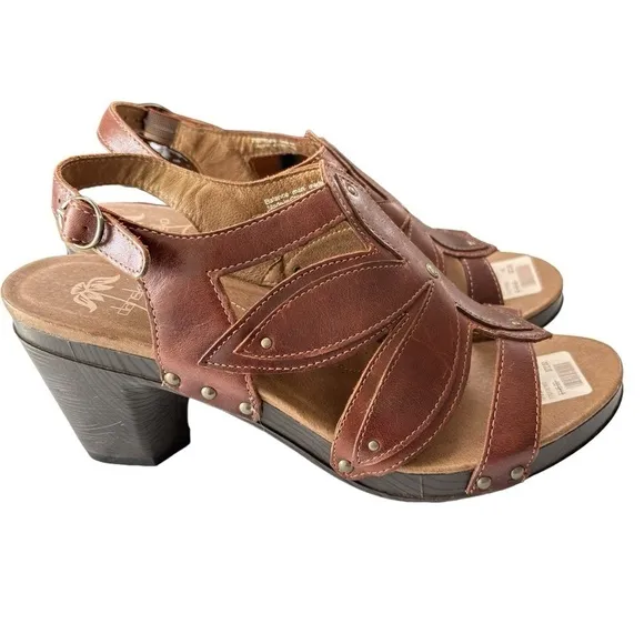 Dansko Sandals EU Size 42 US 11.5 Nina Open Toe Strappy Slingback Brown Leather