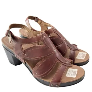Dansko Sandals EU Size 42 US 11.5 Nina Open Toe Strappy Slingback Brown Leather