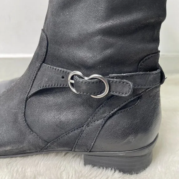 Dansko Women's Black Kay Leather Tall Knee High Boots Shoes Size 38