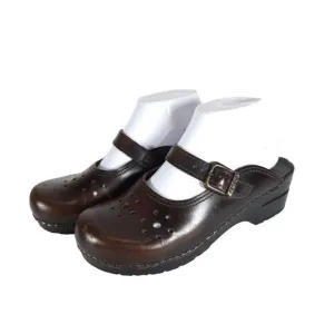 Dansko Women's Merie EU38 US 7-7,5 Brown Oiled Leather Open Back Clogs Shoes