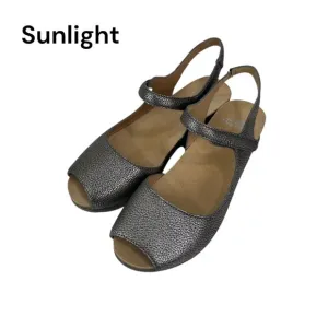 Dansko Womens Slingback Wedge Sandals Metallic Gray Open Toe Comfort Shoes SZ 36